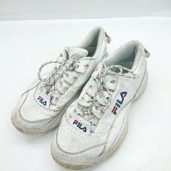 ◇ Θ FILA フィラ ブランドロゴ刺<!-利用不可文字-!> ローカットスニーカー サイズ27.5 ホワイト系 メンズ E 【1502060027618】