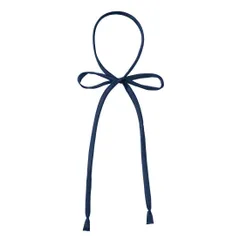 Allegra K 紐タイ リボン スクール 制服リボン リボンタイ 無地 ネクタイ ボウタイ 蝶ネクタイ 女子高校生 制服 ネイビーブルー 120 x 1 cm