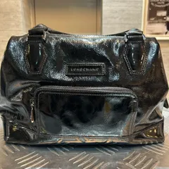 ロンシャン (LONGCHAMP) ボストンバッグ　黒 エナメル