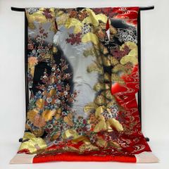 色打掛 正絹 赤 金 山本寛斎 打掛 花嫁衣裳 婚礼 リサイクル 中古  