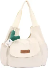 【在庫処分】[huimei] トートバッグ レディース キャンバス 肩掛け ショルダーバッグ キャンパストート 手提げ カバン 大容量 小物収納 コンパクト 旅行 通勤 通学