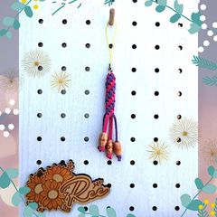 ハンドメイド　スエードストラップ(ピンク・紫)