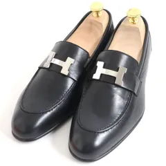 未使用品□HERMES/エルメス コンスタンス Hロゴ シルバー金具 レザー モカシン/ローファー/フラットシューズ ブラック 40 イタリア製 箱付 t17-st30321-407のサムネイル