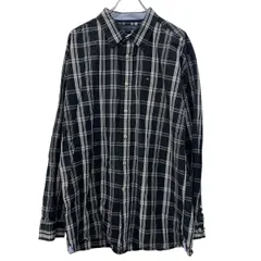 TOMMY HILFIGER 長袖 チェックシャツ XL ブラック マルチカラー トミーヒルフィガー ボタン 胸ポケット コットン100% 春物 a710-6219のサムネイル
