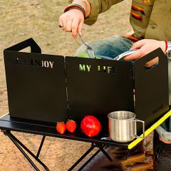 バーベキューグリル用ステンレス製風防 - ユニバーサルフィット アウトドアキャンプアクセサリー ハロウィーン対応 マグネシウムロッド/フリントは含まれていません