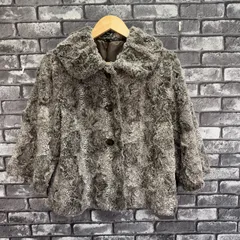 【used items】    レディース　アウター　ファーコート　ショート丈　コート　Lサイズ　グレー