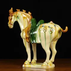 旧家蔵出し品　唐三彩　精悍な馬　茶黄色　中国陶磁器　長期保管品 唐三彩 馬 - 京都国立博物館 館蔵品データベース