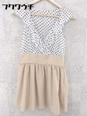 ◇ muse muse 切替 水玉 ドット ノースリーブ ミニ ワンピース サイズM オフホワイト系 ベージュ系 レディース 【中古】 【1002800434930】のサムネイル
