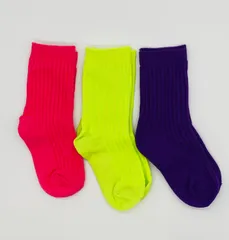 ＜3足セット＞ カラフル 子供 ソックス 靴下 ユニセックス ガールズ 3