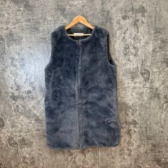 ☆京弗尼莎☆ファーベスト♪ネイビー♪メンズ♪♪(５XL)