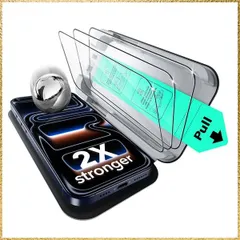 ☆彡送料無料でお届け☆彡Size:9H強化ガラス_Color:iPhone 17 Pro 【３秒で完成・秒貼革命】ESR iPhone 17 Pro ガラスフィルム ３枚 9H硬度 AR反射防止 高透?率 2倍強化 米軍MIL規格落試験済み 全面保護 指紋防止