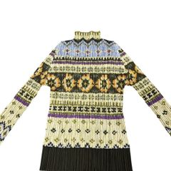美品　PLEATS PLEASE ISSEY MIYAKE  プリーツカットソー　総柄　ネイティブ柄　マルチカラー　オルテガ　エスニック　ナバホ