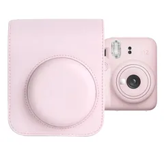 【数量限定】チェキ インスタントカメラ mini 12 ケース カメラケース ショルダーストラップ付き For Kimyoaee Fujifilm instax Mini12 Camera - ピンク