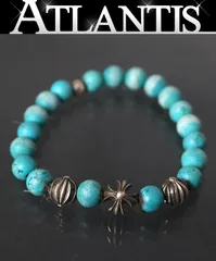 CHROME HEARTS 銀座店 クロムハーツ ビーズブレス ターコイズ 8mm メンズ シルバー SV925 98348
