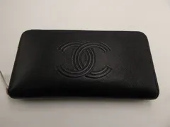 ラウンドファスナー長財布 ロングウォレット ココマーク キャビアスキン レザー シルバー金具