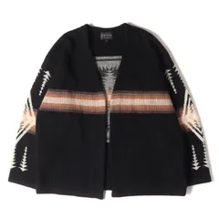 PENDLETON ペンドルトン カーディガン サイズ:S ネイティブ柄 ボタンレス ウールニット カーディガン ブラック 黒 トップス セーター ミディアムウェイト【メンズ】のサムネイル