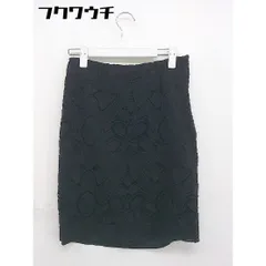 ◇ Deuxieme Classe サイドジップ 総柄 刺繍 膝丈 タイト スカート サイズ36 ブラック レディース 【1105240003893】のサムネイル