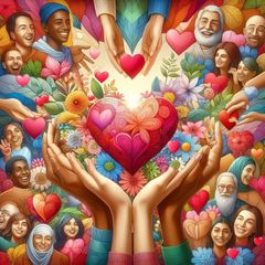 PosterPapaa 500ピース ジグソーパズル Love is All Around 大人用 18インチ x 18インチ カラフル 家族 楽しい 大胆なパズル