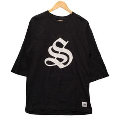 STUSSY ステューシー ロゴ フットボール カットソー Tシャツ ブラック サイズ L 正規品 / 50860