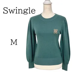 Swingle スウィングル ブルーグリーン 長袖 ニット・セーター Mのサムネイル