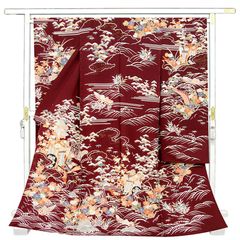 ※店舗改装後【古典新作フェア】仕立無料☆最高級京友禅伝統工芸手描き美術、白上げ友禅特撰振袖王朝四季花車茶屋ヶ辻上品染（10012207）
