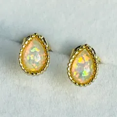 オパールピアス シルバー　K18メッキ　カラーストーン　天然石アクセサ アクセサリー ピアス