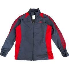 adidas CLIMA COOL トラックジャケット グレー×赤 LL E-90847 古着