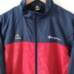 (^w^)b Champion チャンピオン DAC(34)-1502 ウォームアップ トラック ジャケット ウィンドブレーカー 長袖 アウター スポーツ 部活 ランニング トレーニング アウトドア レジャー ネイビー×レッド ジュニア キッズ サイズ160