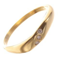 指輪 メンズリング 18金 K18 18k ダイヤモンド イエローゴールド 細身 リング レディース ジェンダーレス 日本製 刻印入り 鑑別書付き シンプル 30代 40代 50代