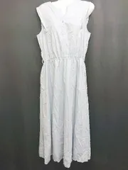 ◇ un dix cors アンディコール シンプル 無地 ノースリーブ 膝下丈 ワンピース サイズF ライトブルー レディース P  【1406240043439】