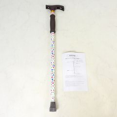 一本杖 光る伸縮杖 細型 ドット 64～92cm アルミ 介護 補助 CT039