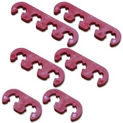 Morisho プラグコード セパレーター ワイヤーセパレーター 7mm - 8mm プラグコードホルダー ホースセパレーター まとめる クリップ クランプ 赤