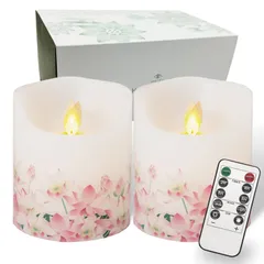 【迅速発送】福正堂 仏壇 LEDロウソク 揺らぐ炎【葬祭プロ推奨】 キャンドル 電池式 LED ろうそく 蓮 2個セット