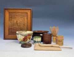 茶道具 天然木 茶箱 天目茶碗 草蒔絵棗など 九点 一式 V A355 - メルカリ
