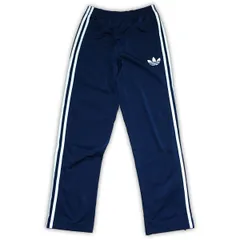 古着 adidas アディダス トラックパンツ ジャージ トレフォイルロゴ 3ライン ネイビー SS 85サイズ 254-33
