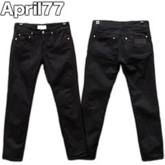 April77 JOEY DOOM BLACK W29 平置き約37.5cm ストレッチスキニー ブラックデニム ジーンズ