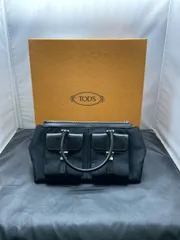 極美品/保存袋付き✨トッズ ジレリ ハンドバッグ 2way シボ革 ブラック TOD'S トッズ バッグ 2WAYハンド/ショルダーバッグ APA MICRO