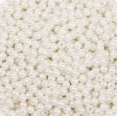 【在庫処分】手作り 素材 手芸材料 箱入り パーツ パール パール (6mm ハンド ホワイト 穴付き 丸玉 両穴) ラウンド 約1030個手芸用 BetterJonny パールビーズ