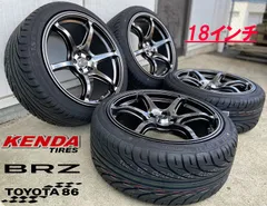 新品4本set トヨタ 86 スバル BRZ タイヤホイールセット 18インチ Acht-6 クロニウムブラック KENDA KR20 【フロント: 225/40R18】【リア: 235/40R18】