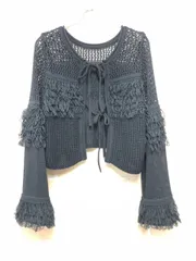 【中古】 25ss KBF ケービーエフ 2WAYループ編みリボンニット ブラック ONE 111422374