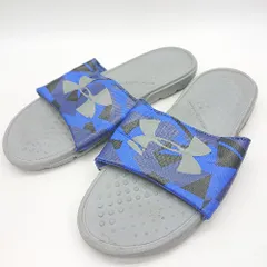 ◇ ⊂ UNDER ARMOUR ロゴプリント 総柄 サンダル サイズ28 ブルー系 グレー メンズ E  【1502030022476】のサムネイル