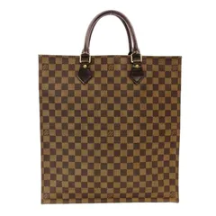 ルイヴィトン LOUIS VUITTON サックプラ ダミエ トートバッグ ブラウン レザー PVC ハンドバッグ 7-8-475