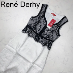 【傷汚れ有り】René Derhy　ルネデリ / デリー　ワンピース　Mㅤ2 BLANC　WHITE　刺繍ㅤ華やか　レース　特別な日　プレゼント　ギフト