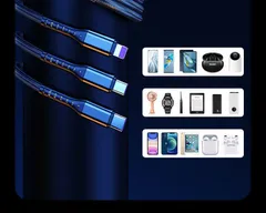 66w 5A 急速充電USBケーブル 3in1 充電コード 1本