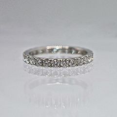 プラチナ900 天然ダイヤモンド 0,175ct ピンキーリング サイズ2号 
