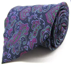 ピエールカルダン ブランド ネクタイ シルク ペイズリー柄 総柄 PO メンズ ネイビー Pierre Cardin 【中古】