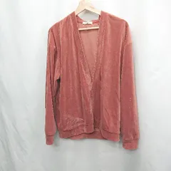 ◇ Θ relume レリューム 無地 長袖 レーヨンVネック サイズF レッド系 レディース E  【1505130002874】