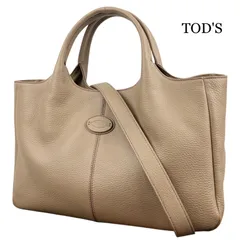 TOD’S トッズ　ALH SHOPPING PICCOLA　レザー　トートバッグ　ハンドバッグ　ショルダーバッグ　2way　ベージュ　レディース
