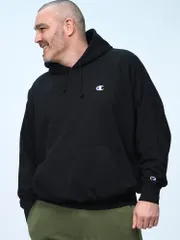 Champion チャンピオン プルオーバー パーカー 大きいサイズ メンズ バックロゴ トップス スウェット フード 裏毛 3L 4L 5L ブラック