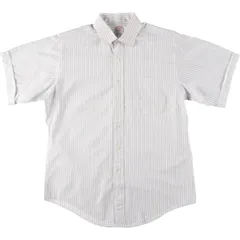 古着 ブルックスブラザーズ Brooks Brothers MAKERS ワイドカラー 半袖 ストライプシャツ USA製 メンズXL相当/eaa553934